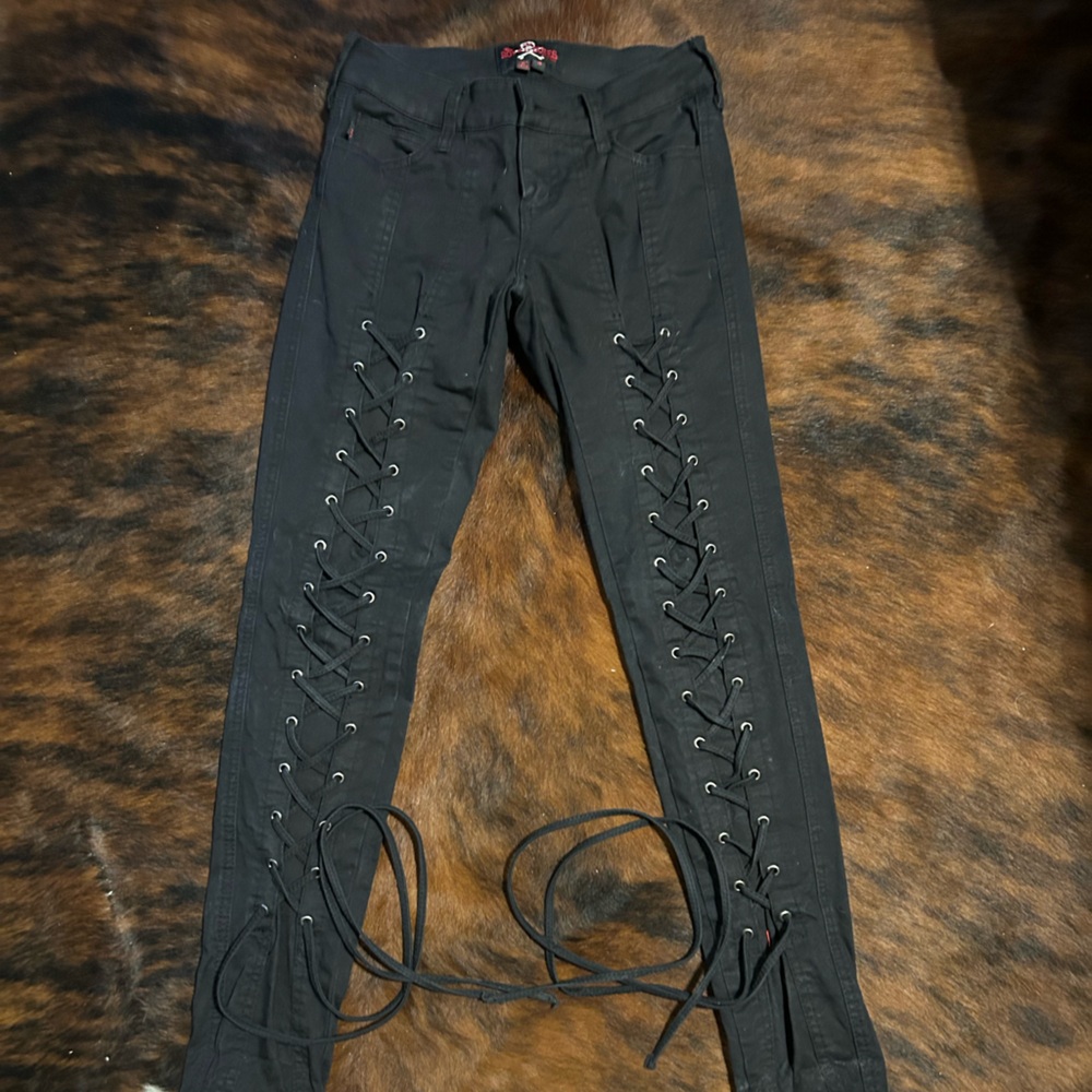 Royal Bones by Tripp Black Lace Up Pants
